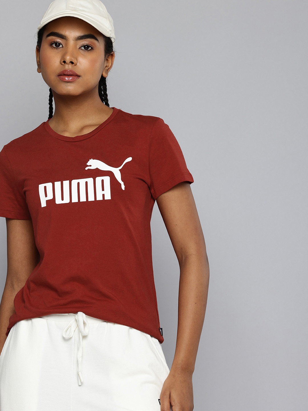 

Puma Essentials Logo Regular Fit Heather Brand Logo Printed Outdoor T-shirt, Maroon