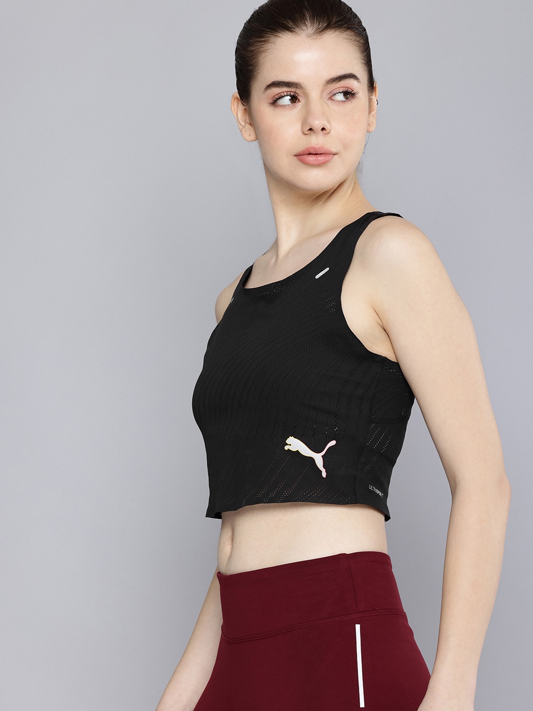 

Puma ULTRASPUN Running Crop Top, Black