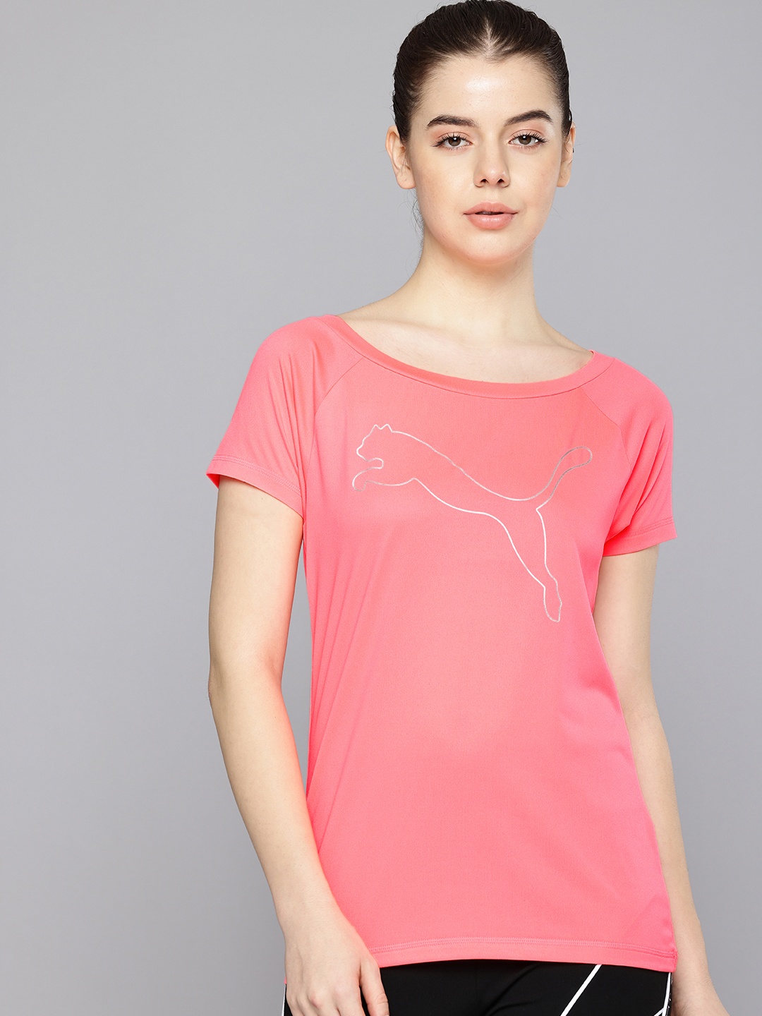 

Puma Favourite Jersey Cat Brand Logo Printed Dry-Cell Training T-shirt, Pink