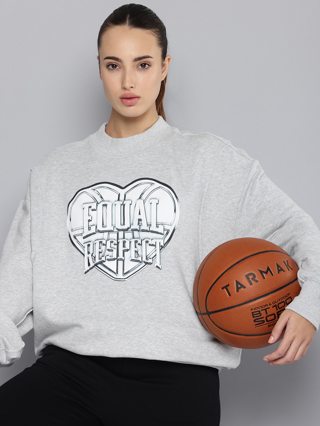 

Puma Cherry on Top Typography Printed Oversized Pure Cotton Basketball Sweatshirt, Grey