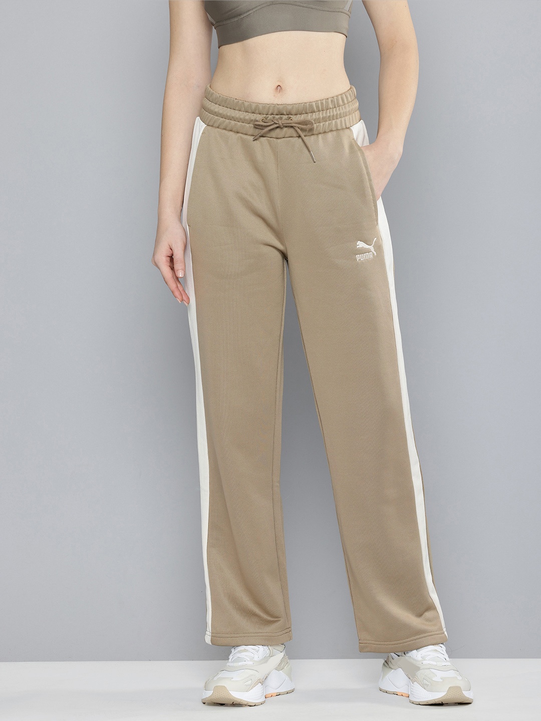 

Puma Women Iconic T7 Straight Fit Track Pants, Beige