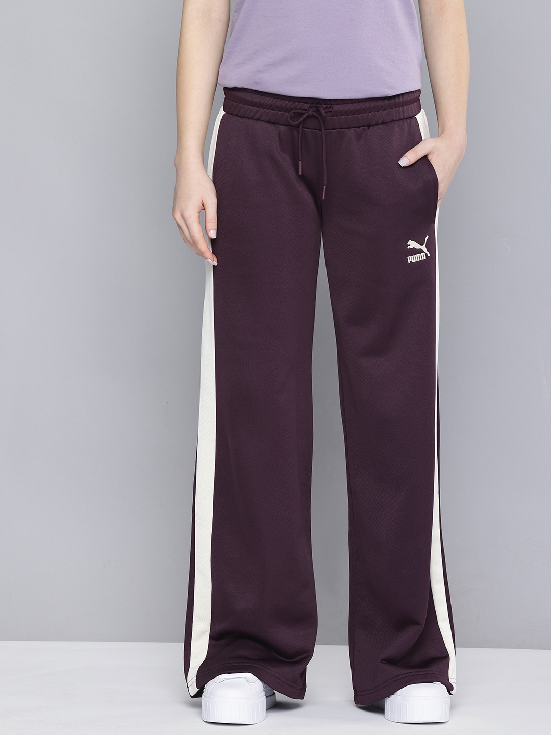 

Puma Women T7 Relaxed Fit Low Rise Track Pants, Purple