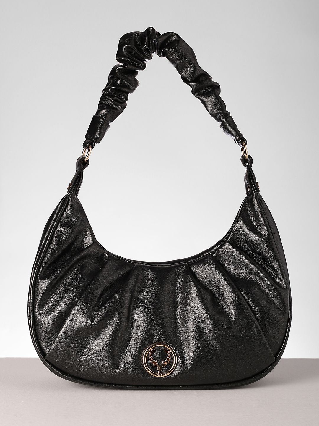 

Allen Solly Woman PU Half Moon Women Black Casual Sling Hobo Bag