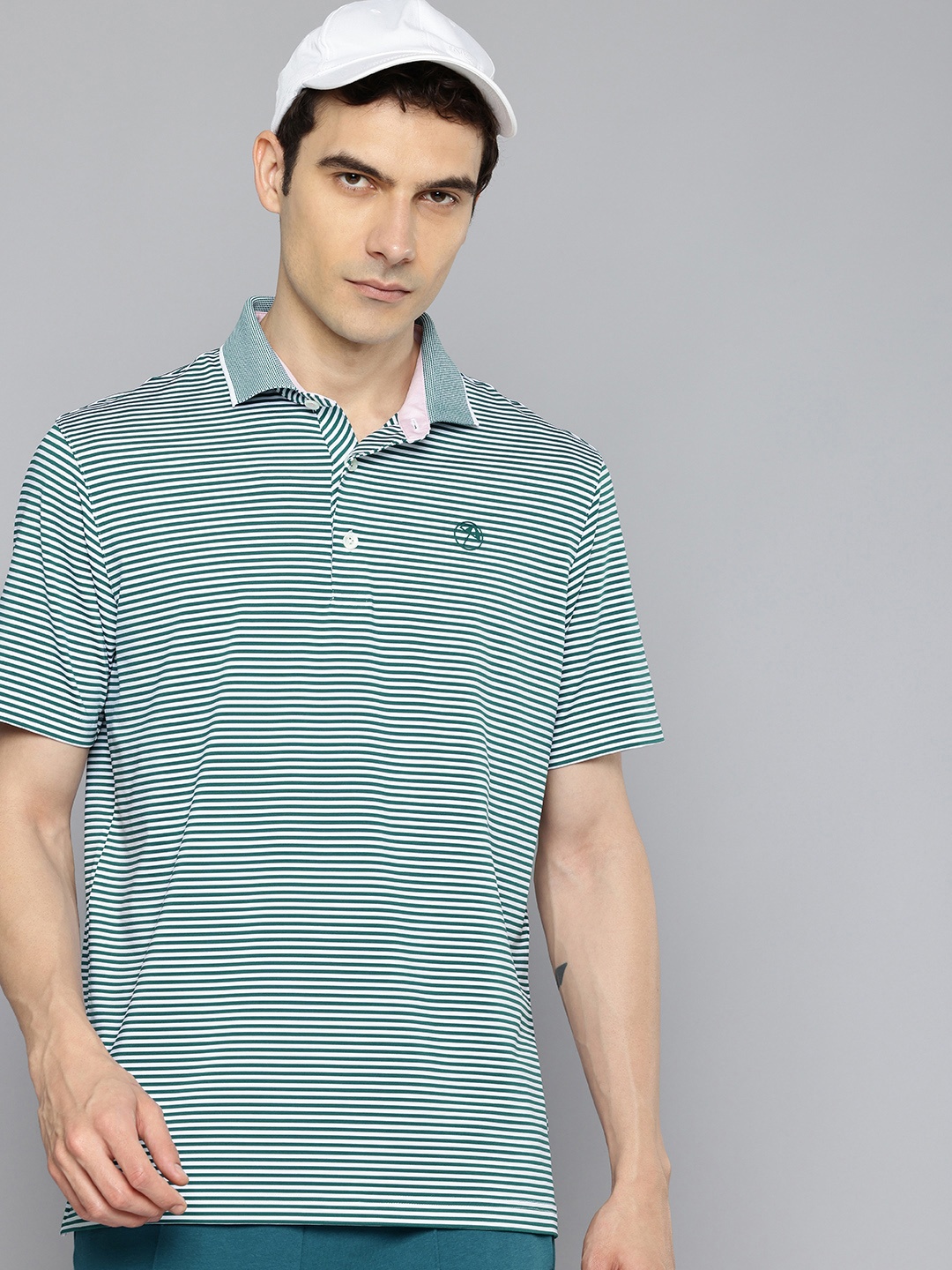 

Puma Arnold Palmer Mattr Traditions Striped dryCELL Golf T-shirt, Green