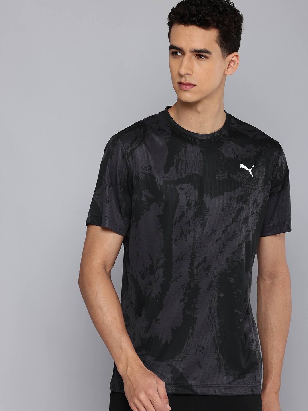 

Puma Train All Day Abstract Printed Drycell Slim Fit Training T-shirt, Black