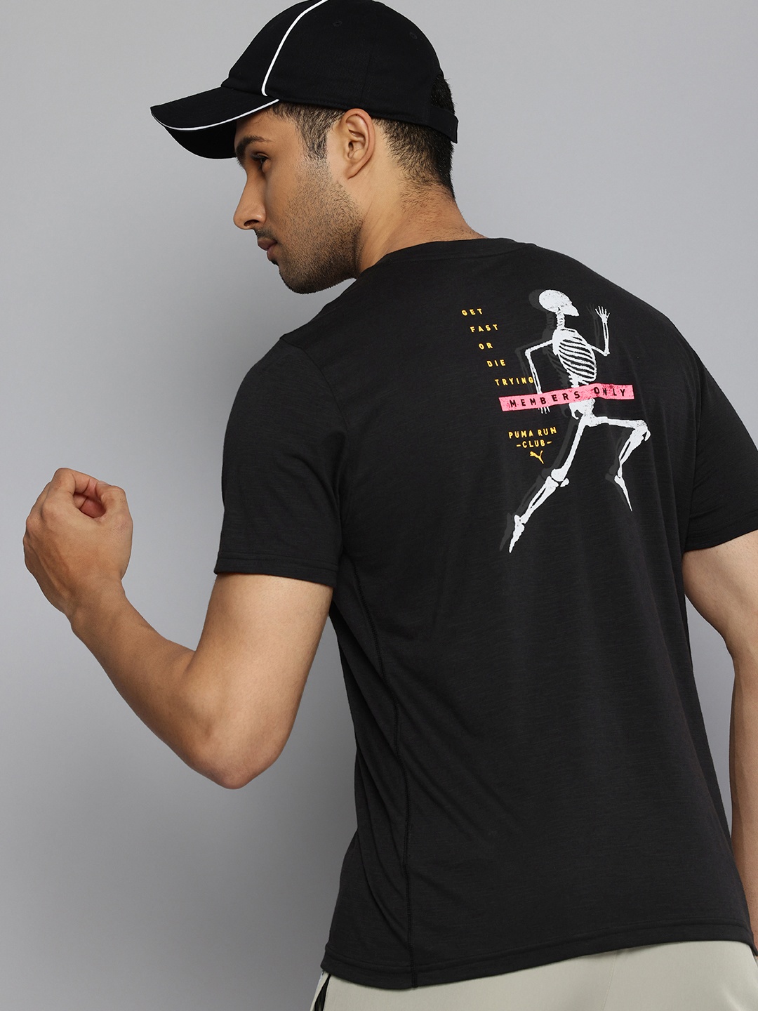 

Puma "Run Club" Graphic Printed dryCELL Running T-shirt, Black