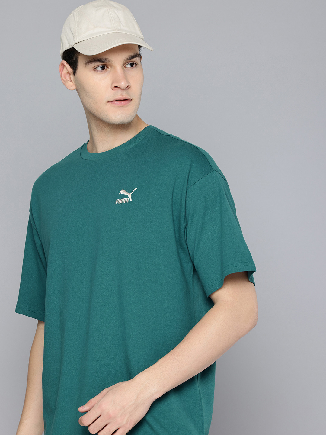 

Puma Unisex Better Classics Drop-Shoulder Sleeves Oversized Pure Cotton T-shirt, Teal