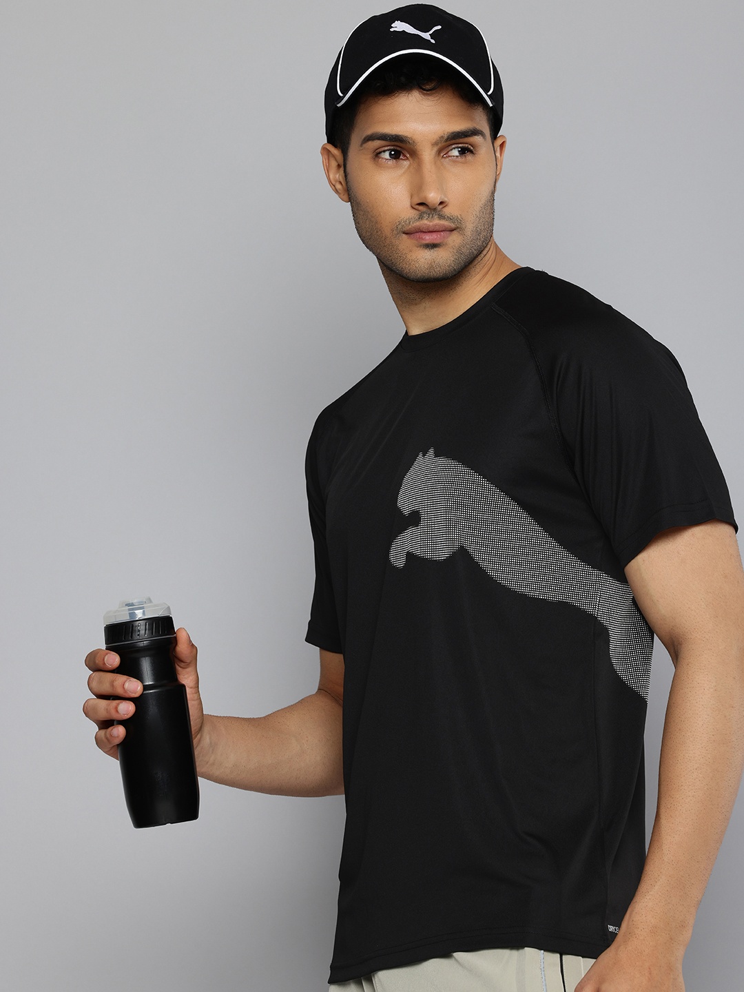 

Puma All Day Big Cat Brand Logo Printed dryCELL Training T-shirt, Black