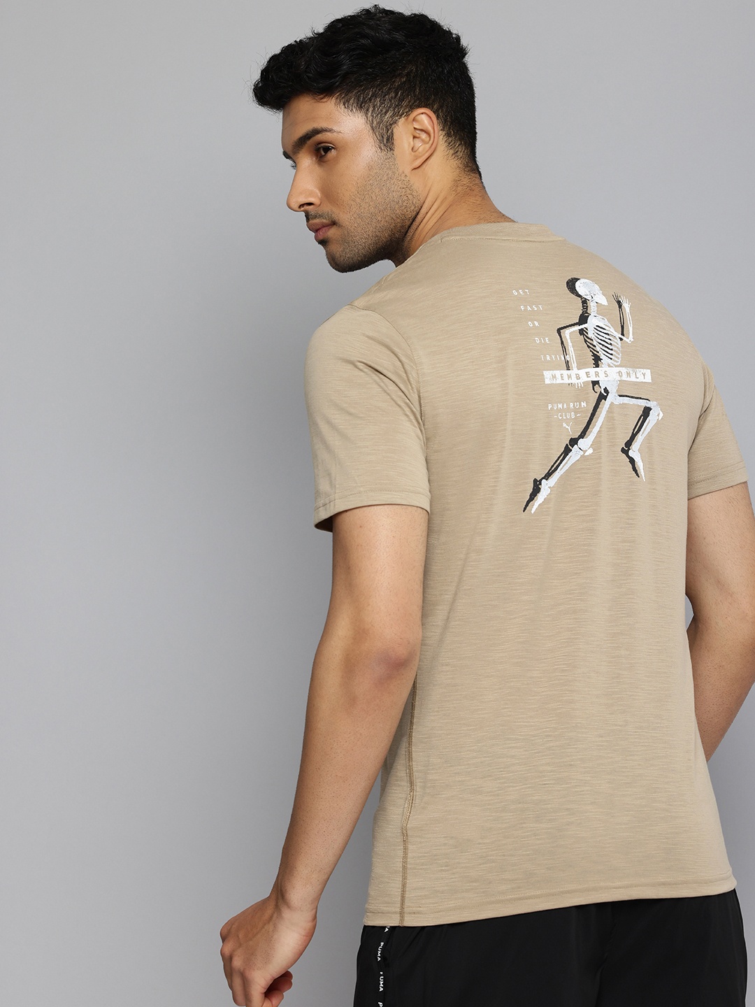 

Puma "Run Club" Graphic Printed dryCELL Running T-shirt, Taupe