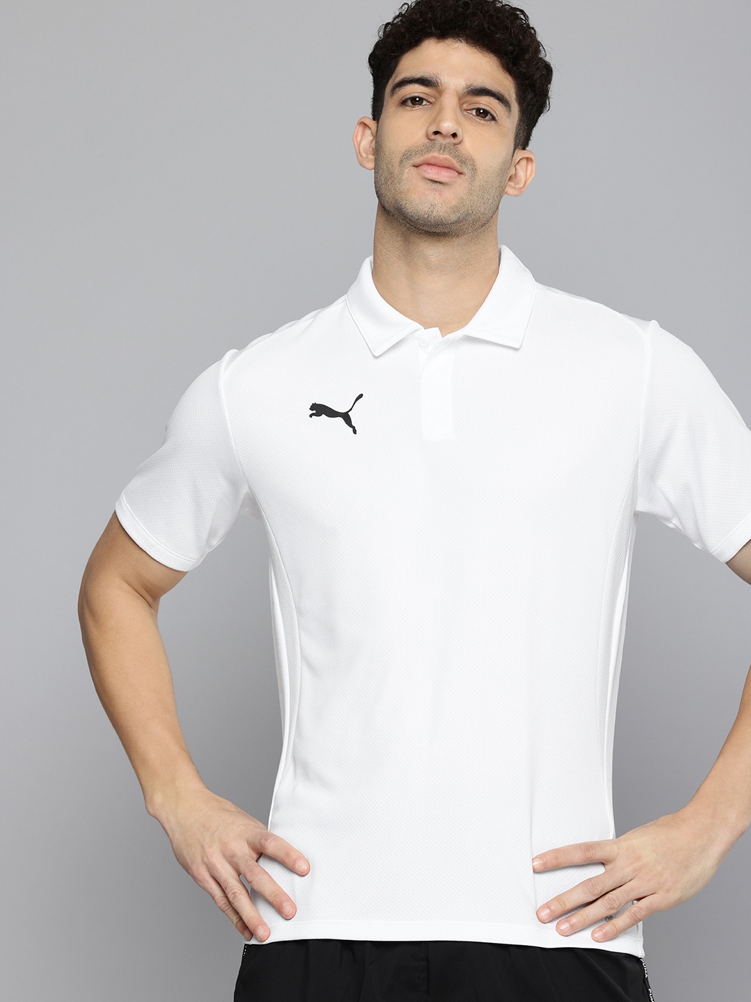 

Puma teamGOAL Football Polo dryCell Polo Collar T-shirt, White