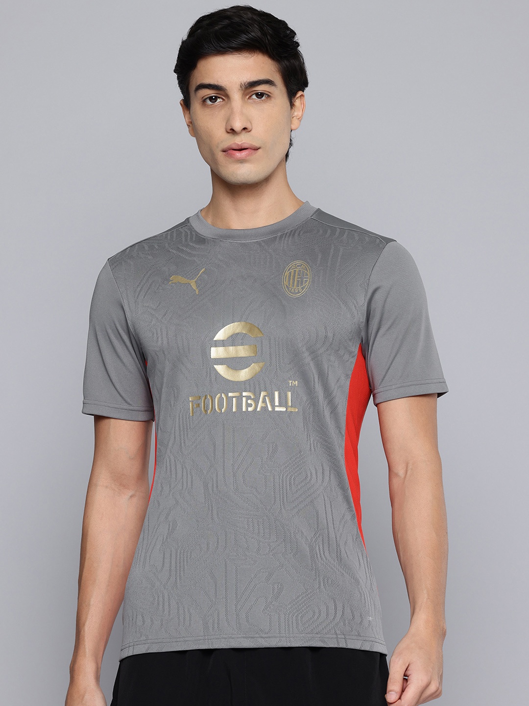 

Puma Drycell Slim Fit AC Milan Football Jersey, Grey