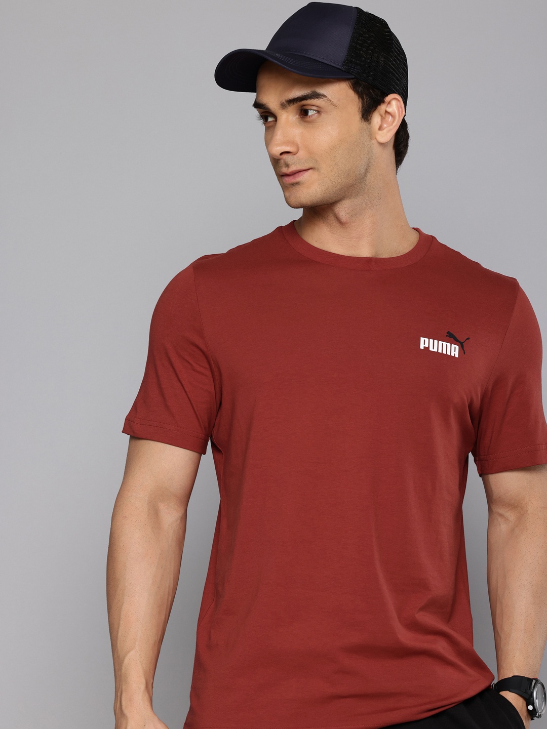 

Puma Essential+ 2 Col Small Logo Pure Cotton T-shirt, Maroon