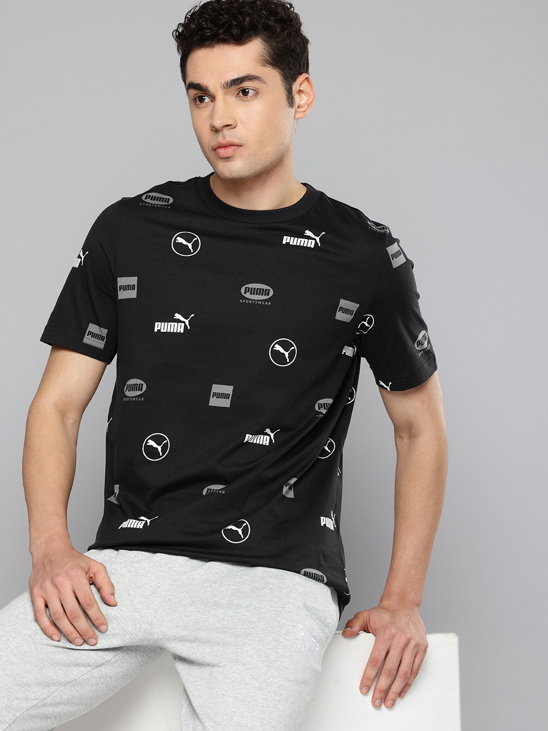 

Puma POWER Brand Logo Printed Outdoor T-shirt, Black