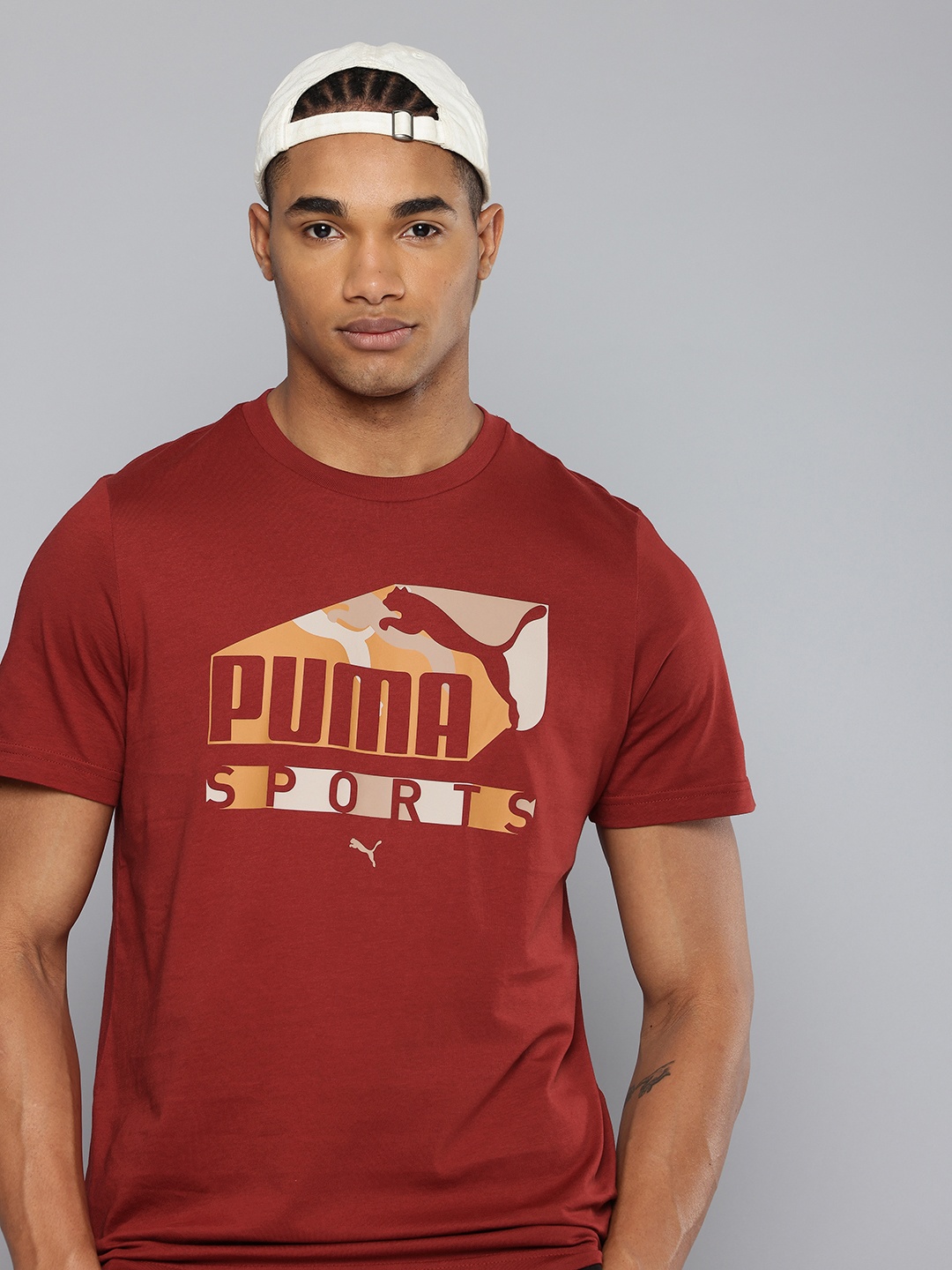 

Puma Brand Logo Printed Pure Cotton T-shirt, Red