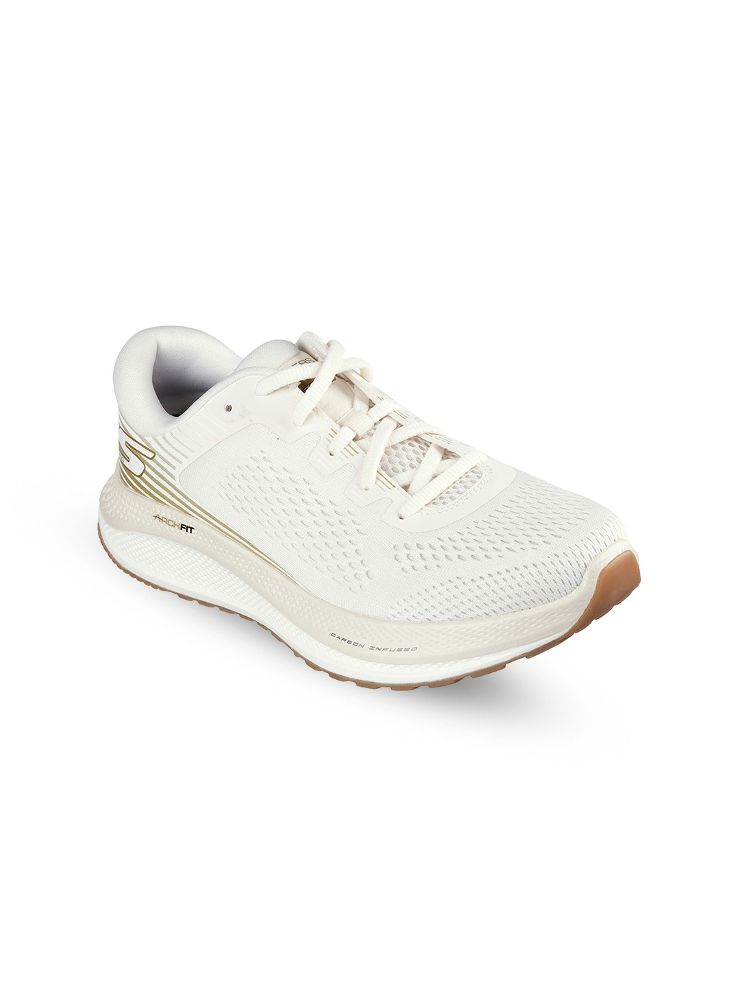 

Skechers Off Go Run Persistence Women Self Design Non-Marking Lace Ups Running Shoes, Off white