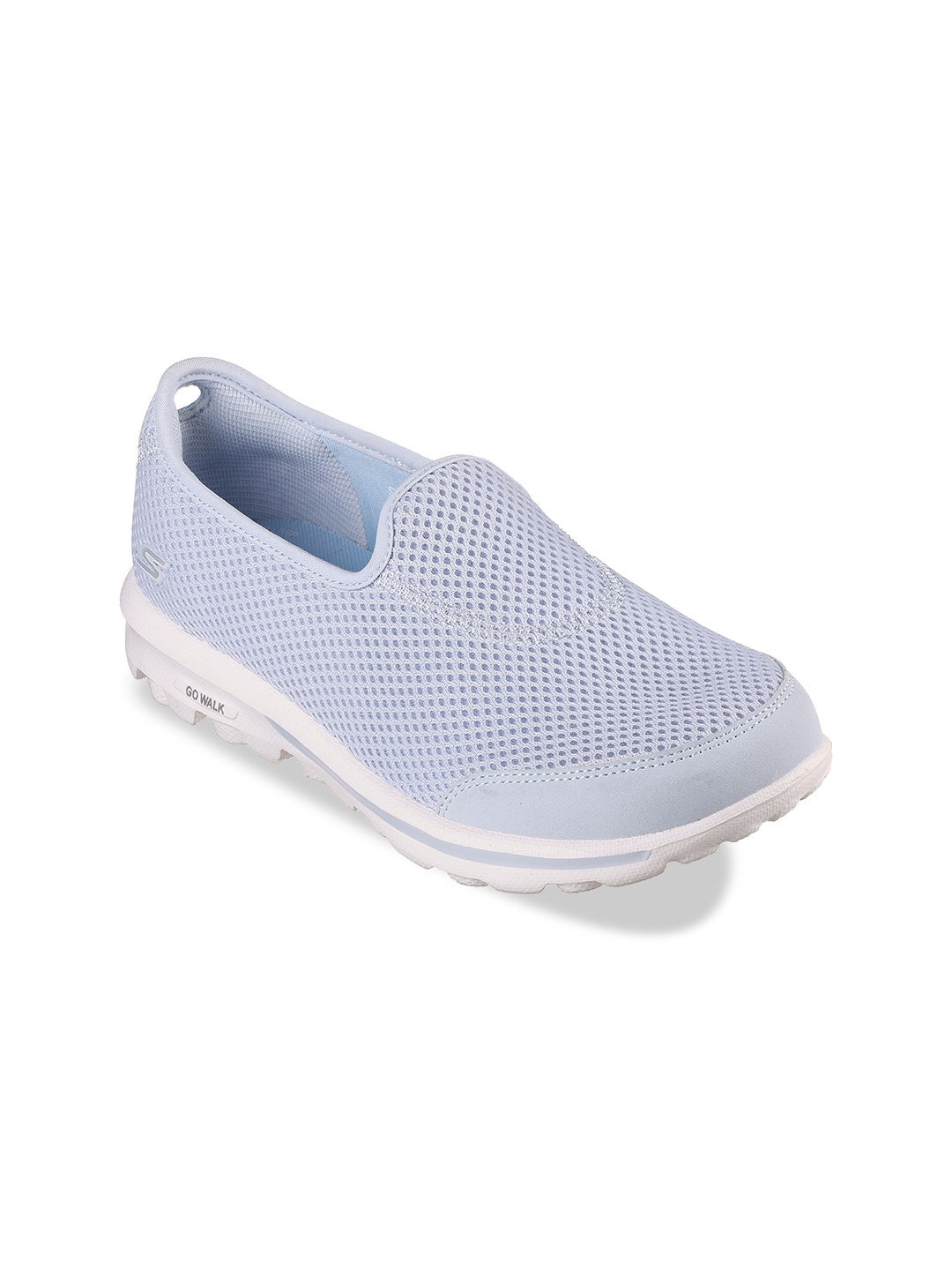 

Skechers Women Self Design Slip On Round Toe Non Marking Walking Shoes, Blue