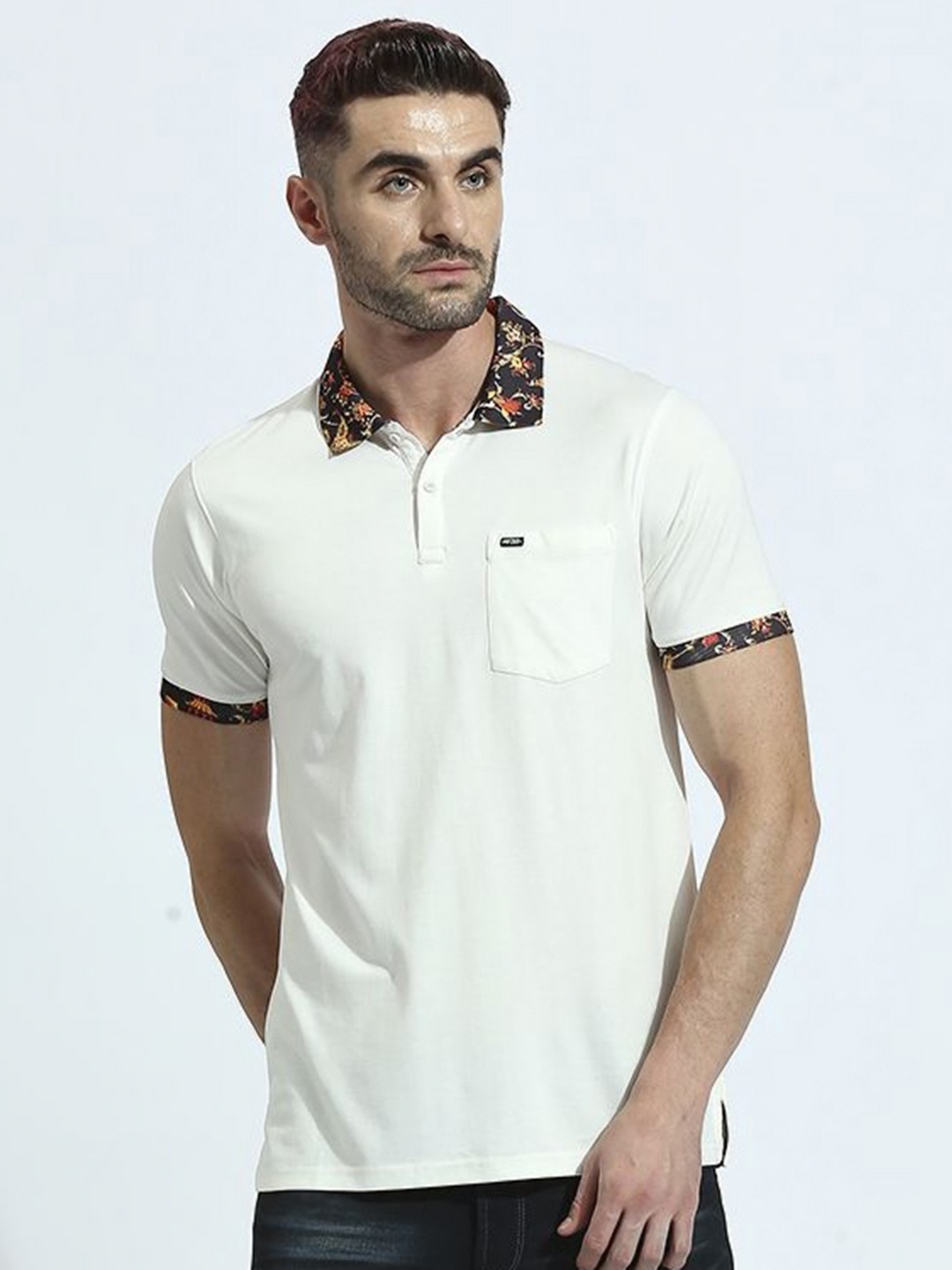 

Klub Fox Men Solid Polo Collar Cotton Tshirt, White