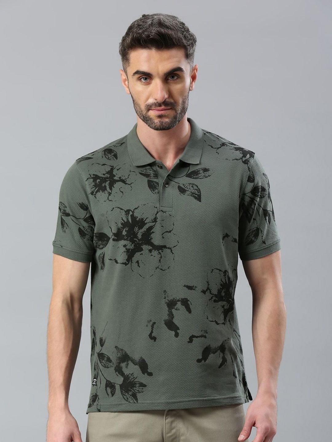 

Klub Fox Men Printed Polo Collar Cotton Tshirt, Green
