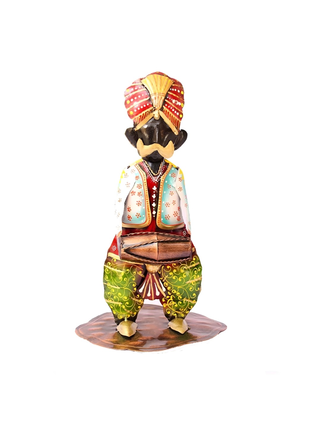 

apka mart White & Green Small Metal Figurine Showpiece