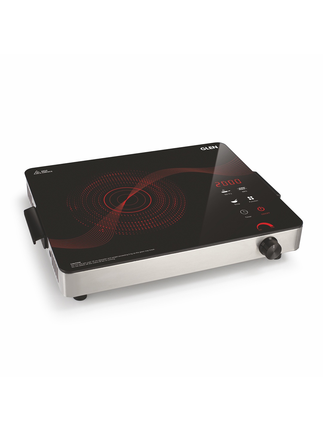 

GLEN SA 3074 Black & Silver Toned Printed 2000W Induction Cooktop