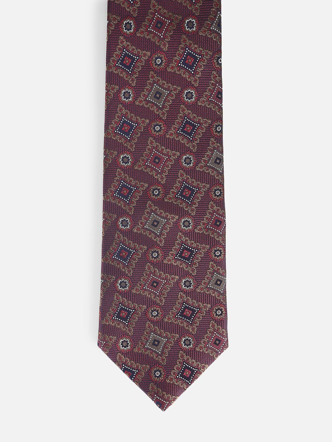 

Van Heusen Men Embroidered Printed Broad Tie, Maroon