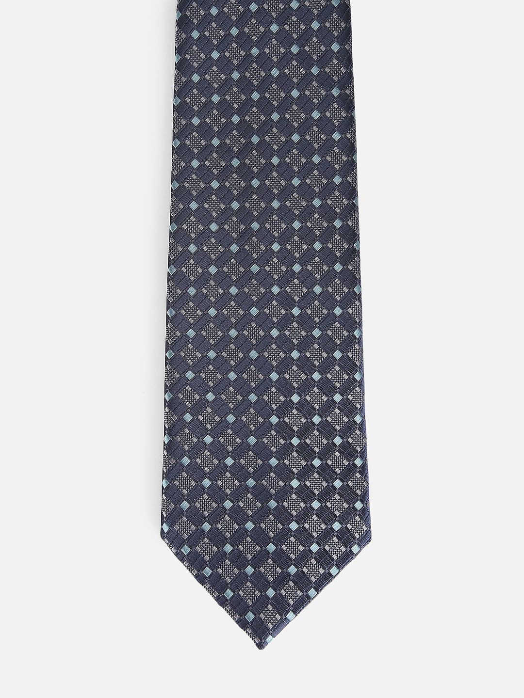 

Van Heusen Men Printed Embroidered Broad Tie, Navy blue