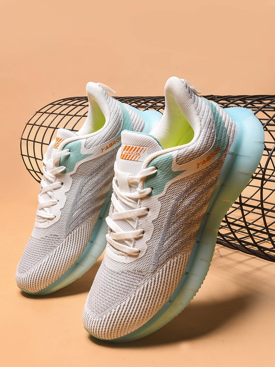 

ABROS Men Mesh Air Running Shoes, Off white