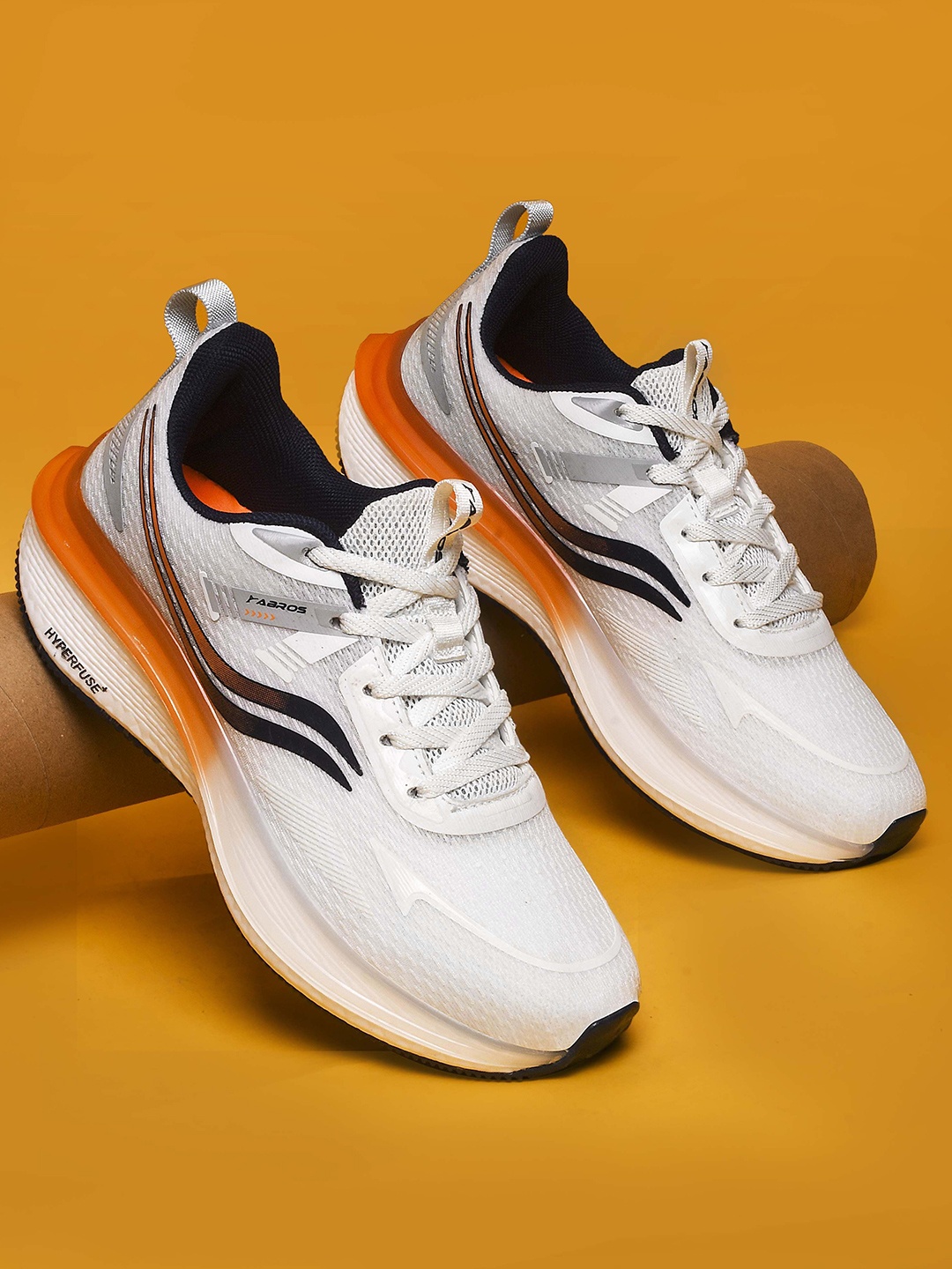 

ABROS Men Mesh Lace-Ups Running Shoes, White
