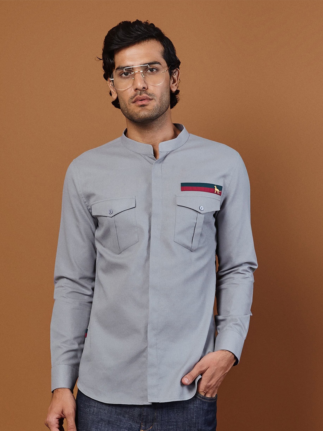 

SEVENDC Men Premium Opaque Casual Shirt, Grey