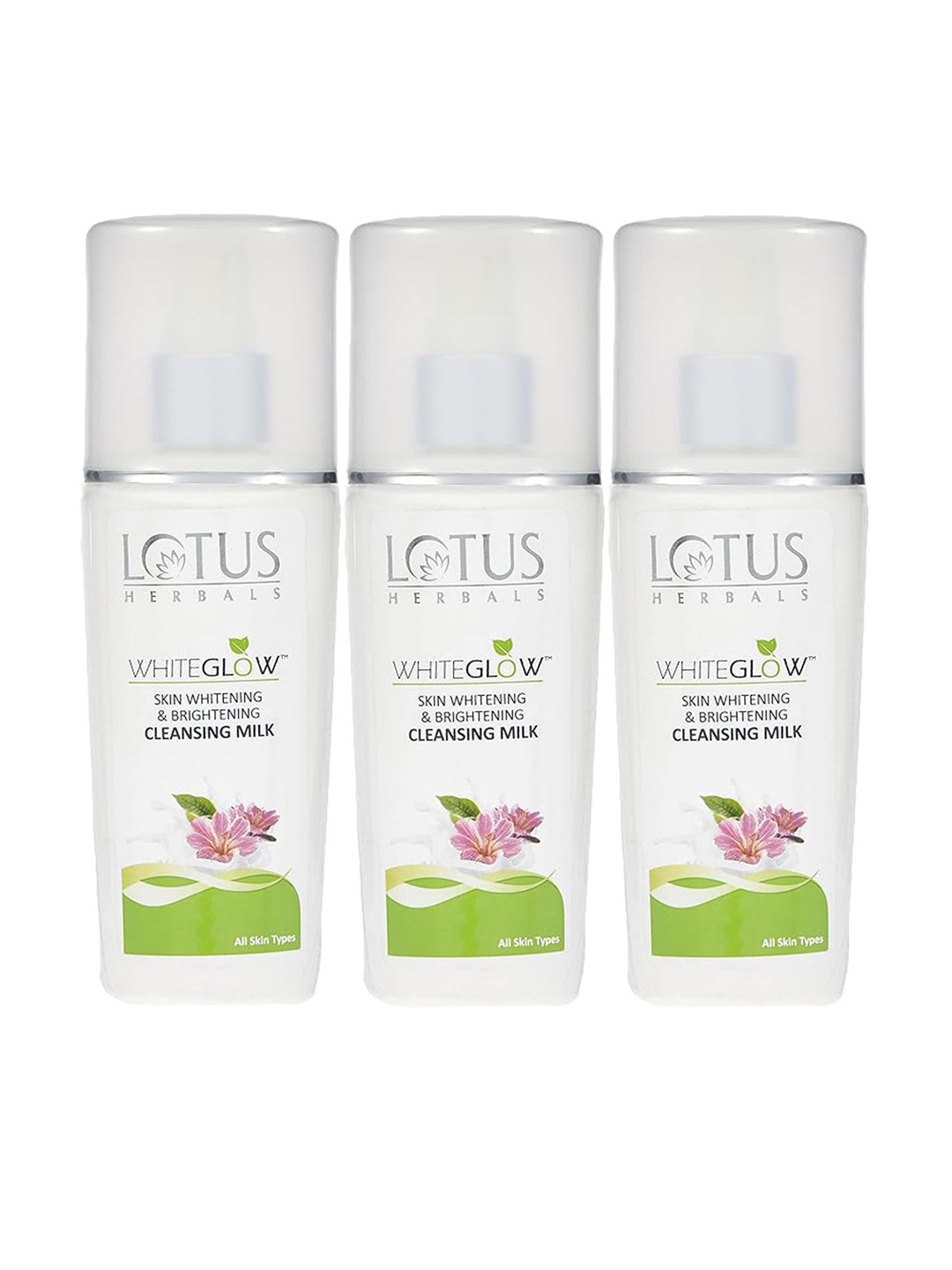 

Lotus Herbals Set of 3 White Glow Skin Whitening & Brightening Cleansing Milk - 80 ml each