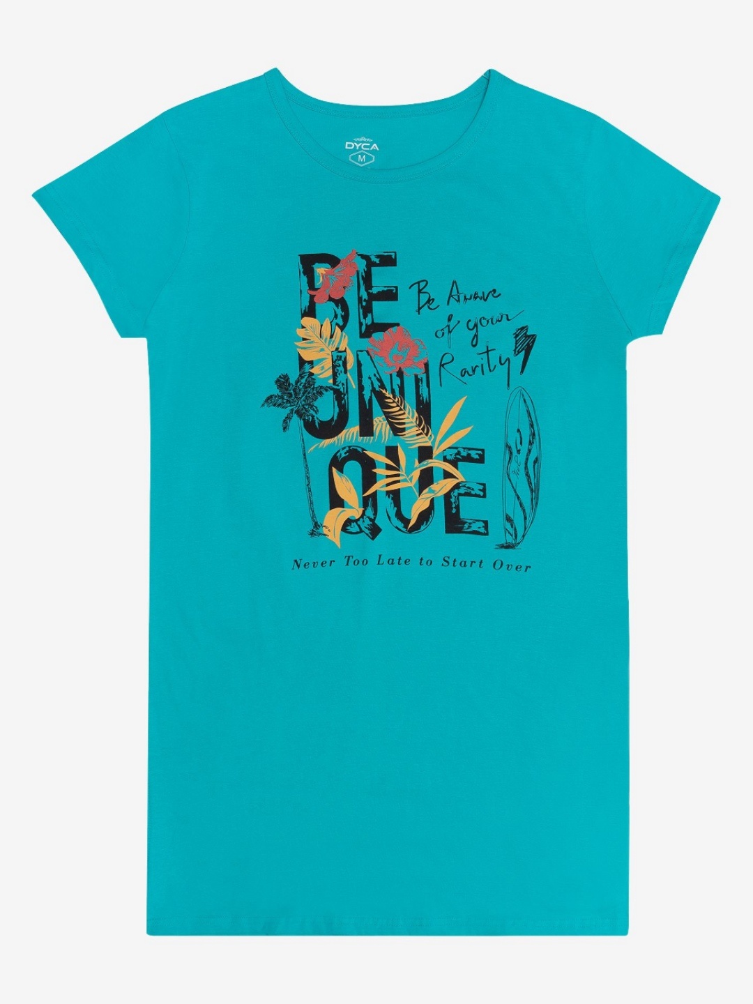 

DYCA Women Printed Applique T-shirt, Green