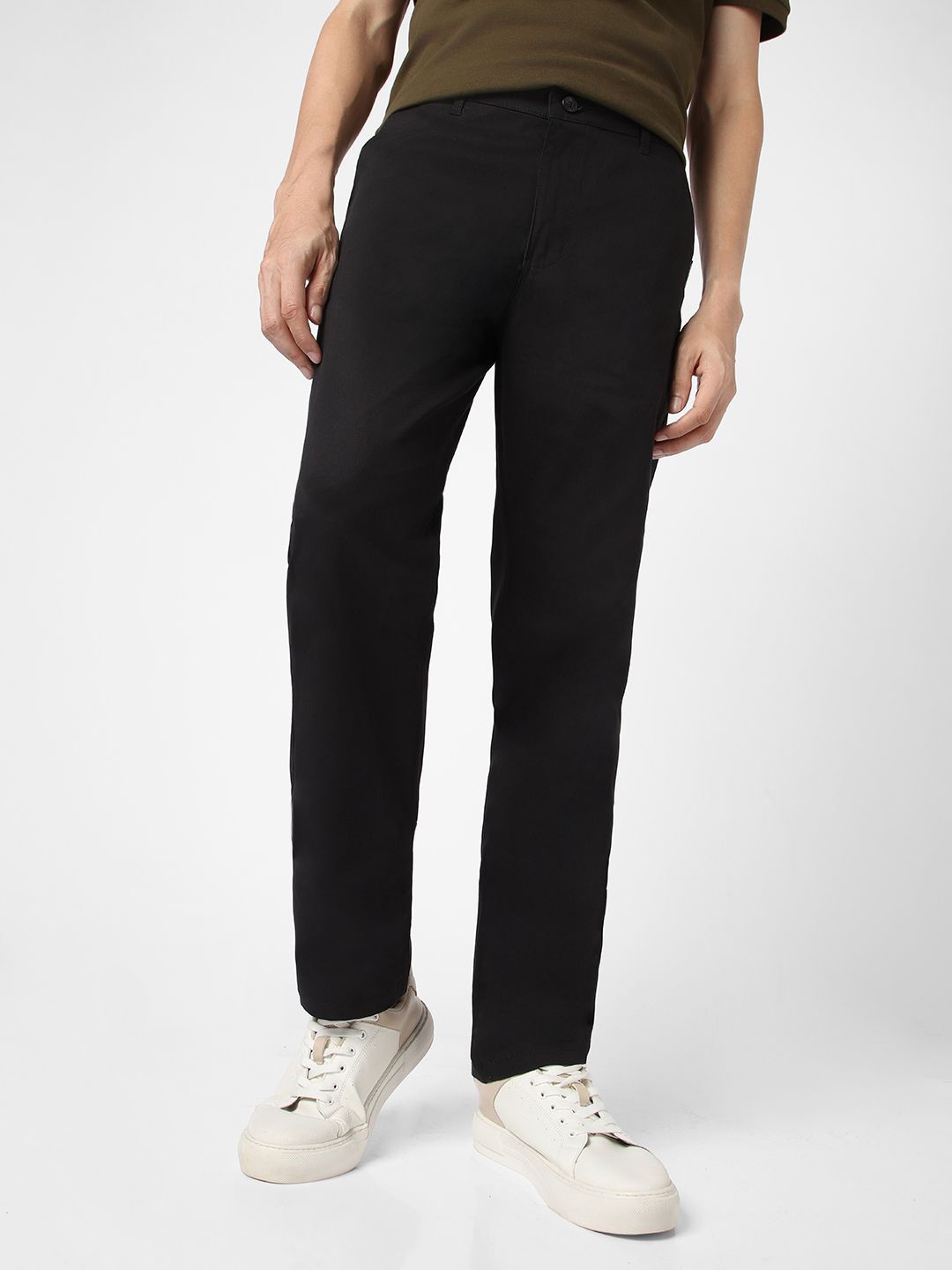 

Urbano Fashion Men Stretch Cotton Regular Fit Casual Chinos Trousers, Black