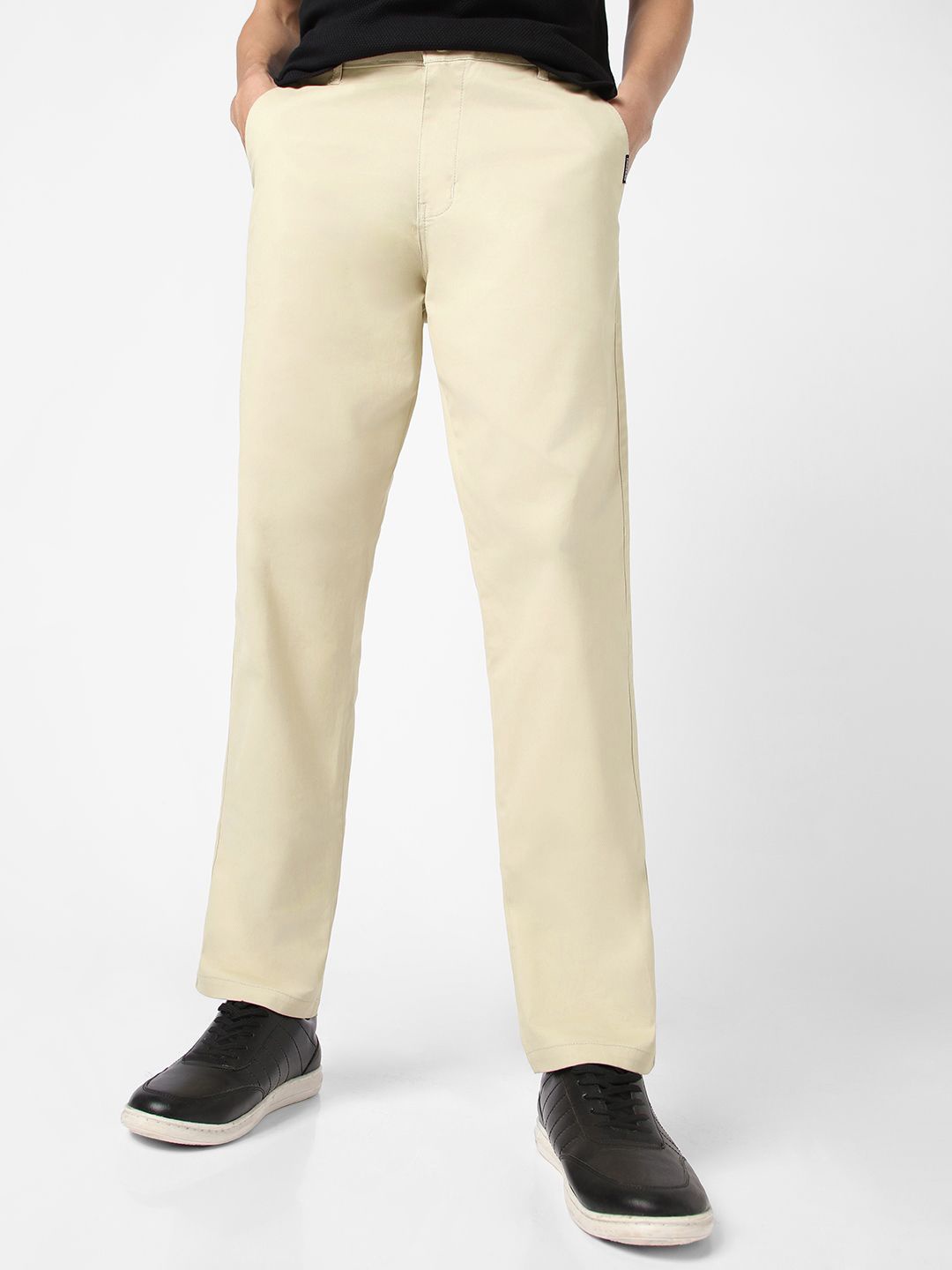 

Urbano Fashion Men Regular Fit Casual Chinos Trousers, Cream