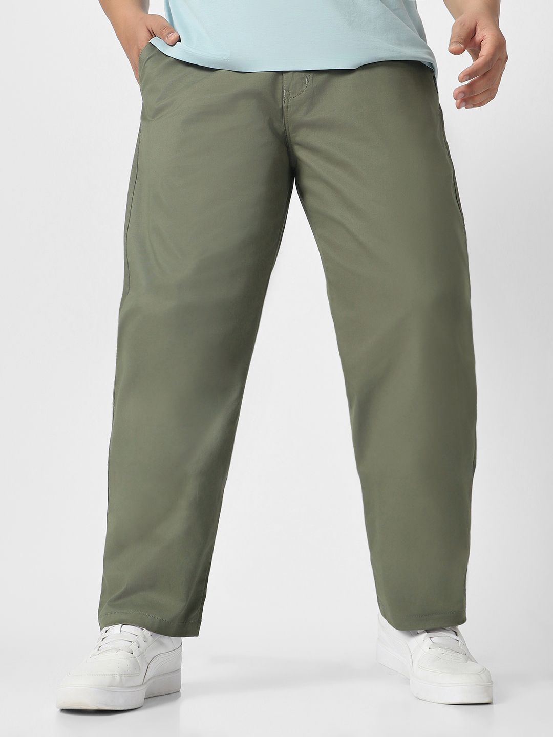 

Urbano Plus Men Stretch Cotton Regular Fit Casual Chinos Trousers, Grey