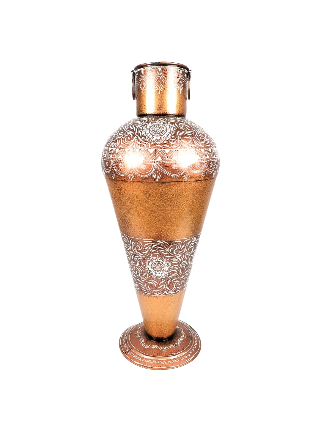 

apka mart Gold Toned Printed Metal Vase