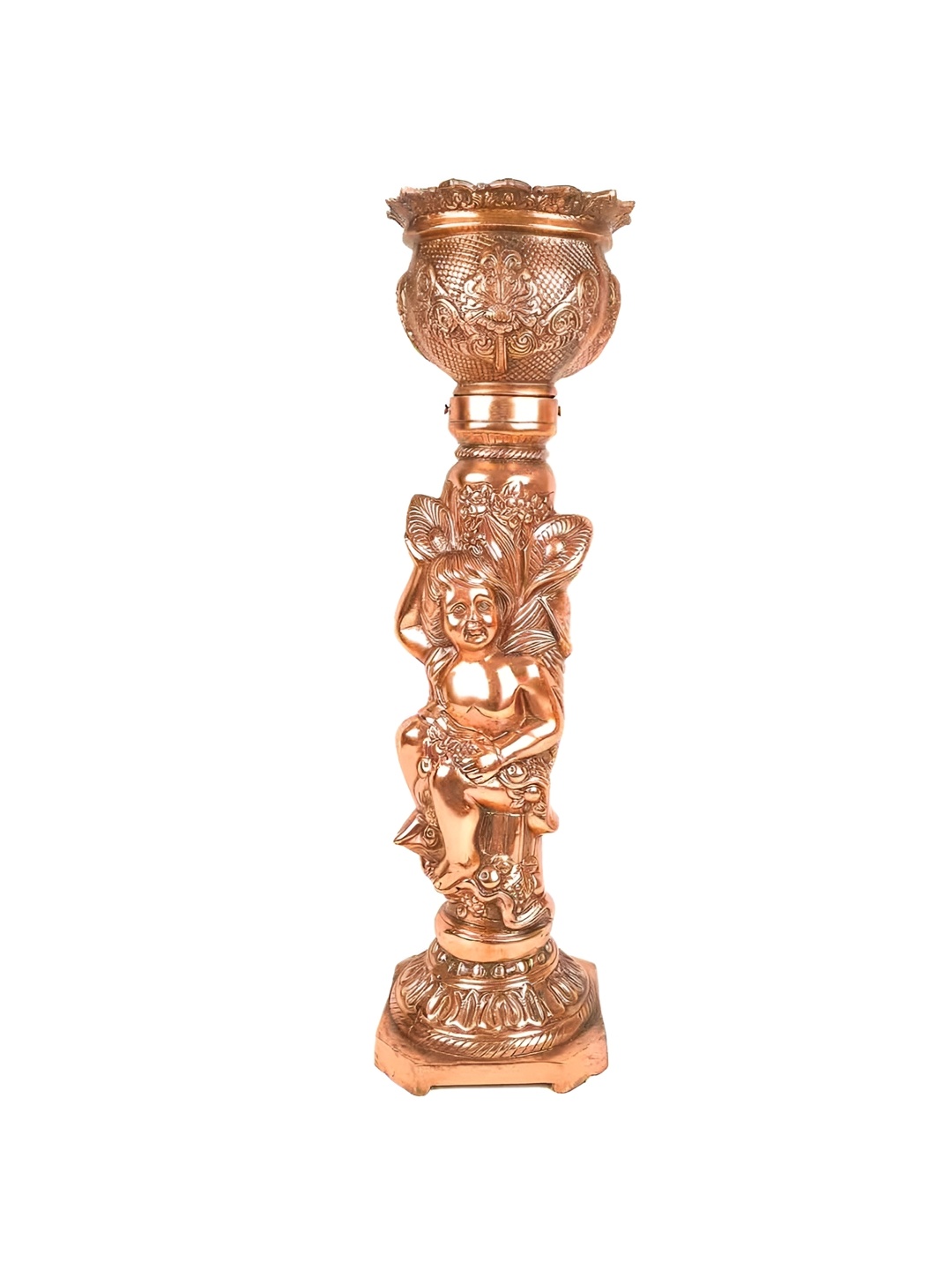 

apka mart Gold Toned Textured Flower Vase