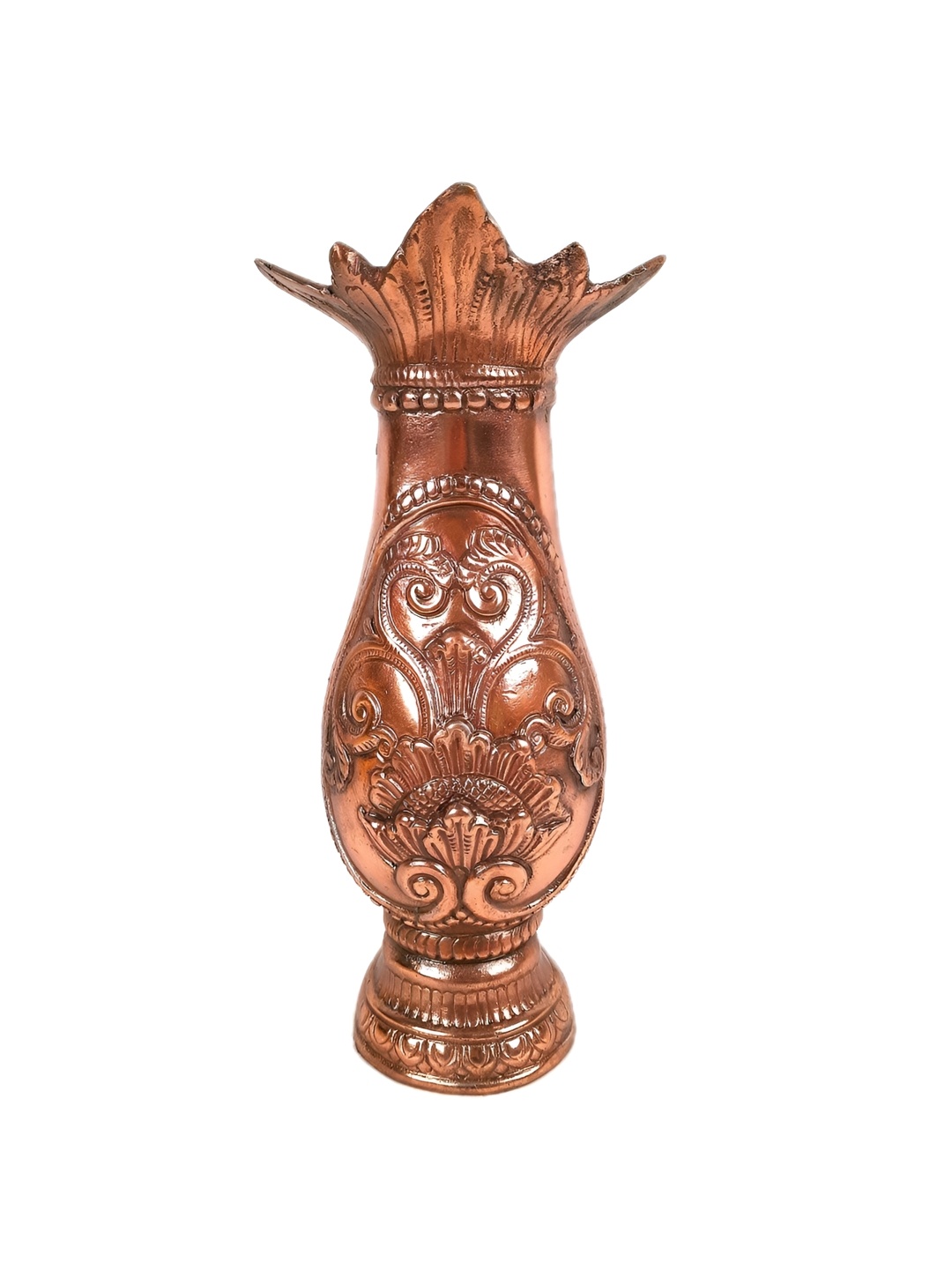 

apka mart Metallic Toned Ethnic Motifs Textured Metal Flower Vase