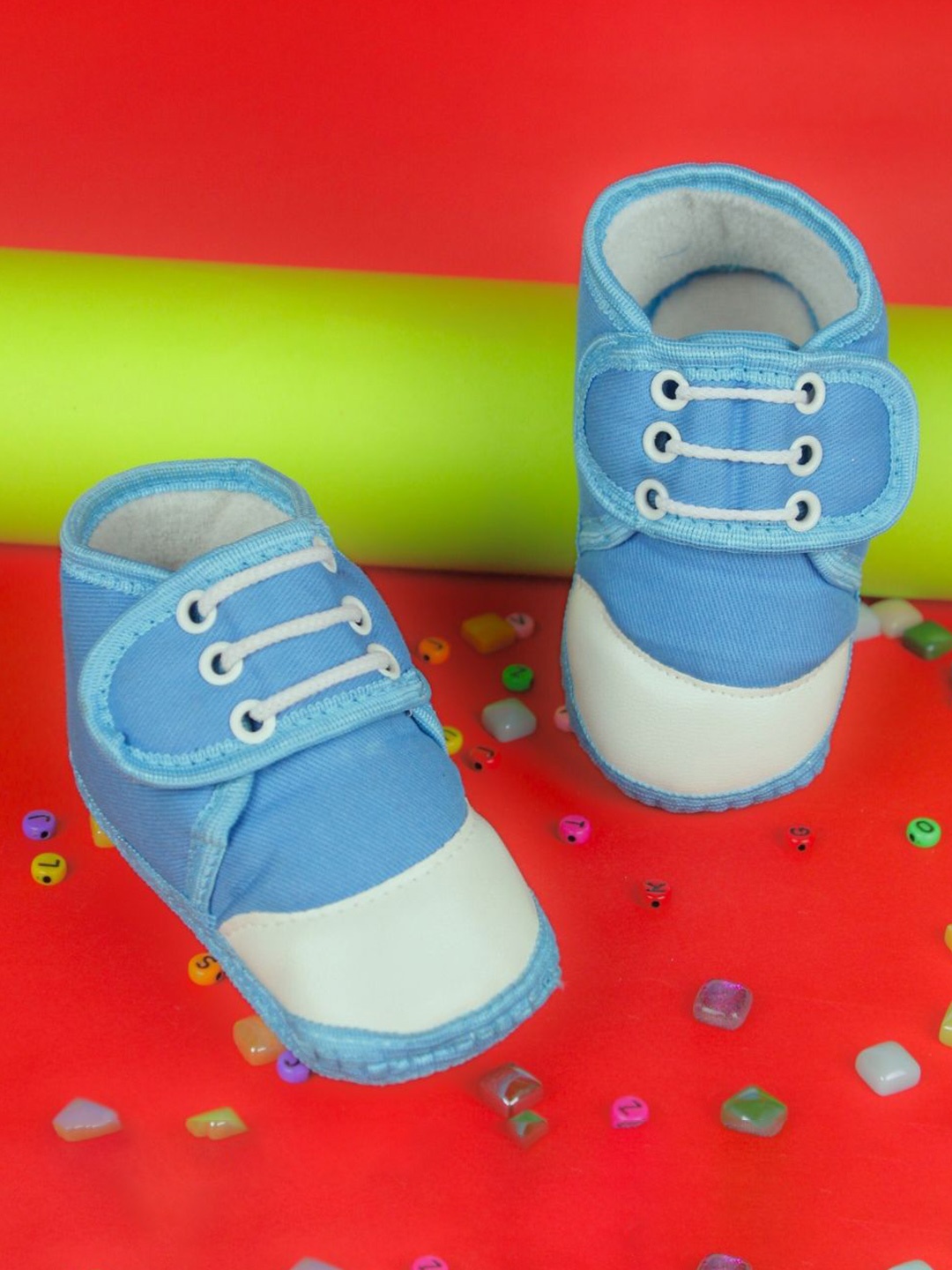 

BAESD Unisex Kids Cotton Lace Ups Booties, Blue