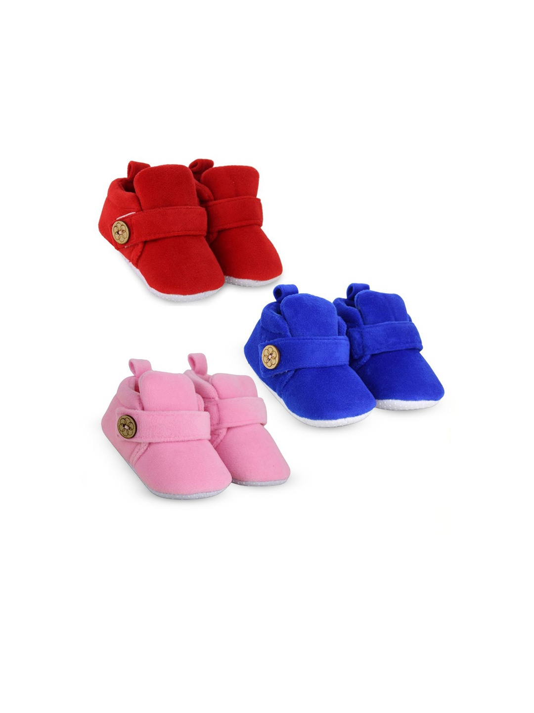

BAESD Unisex Kids Set Of 3 Pair Cotton Booties, Navy blue