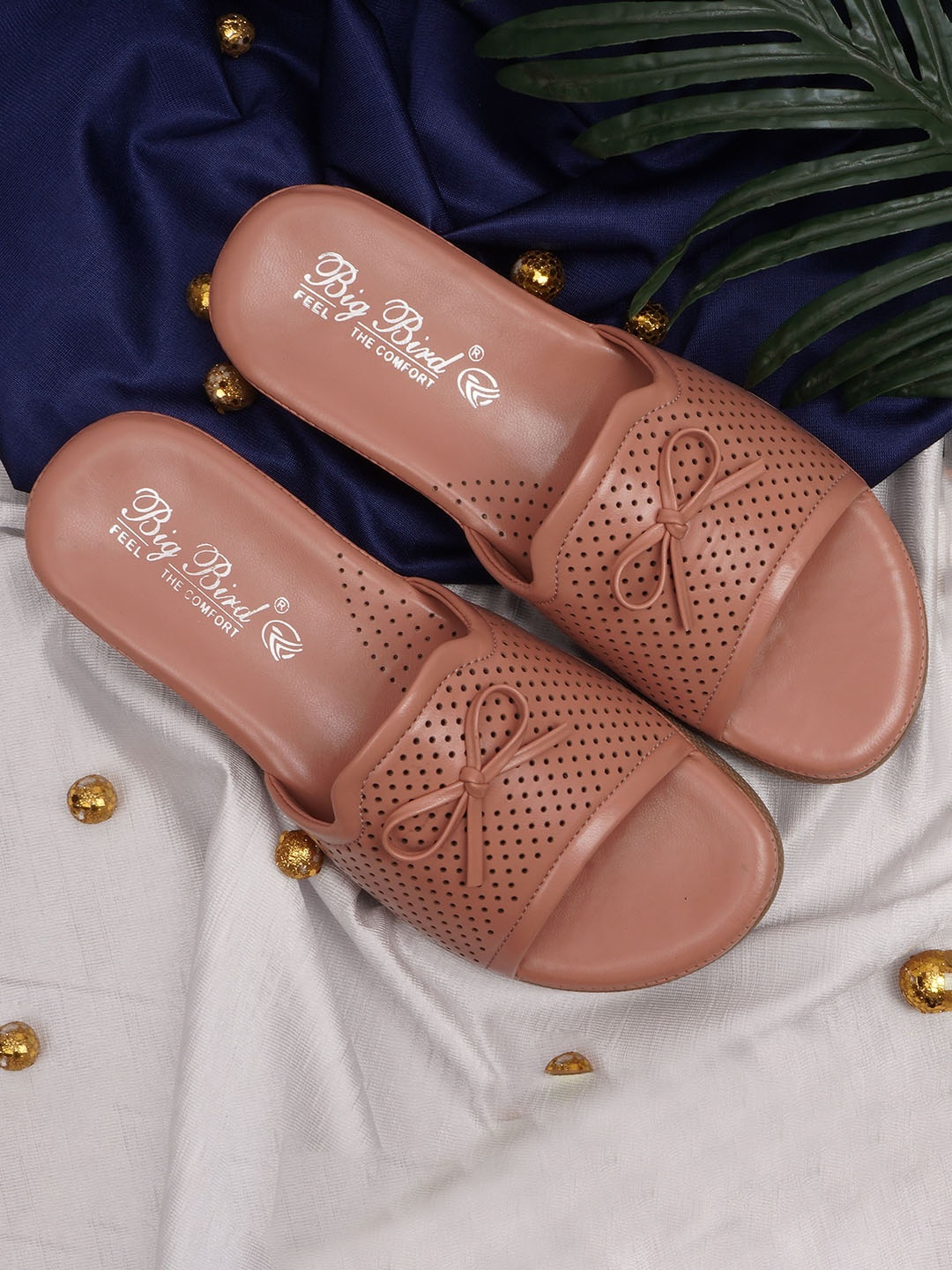 

BIG BIRD Women Bow Detailed Open Toe Flats, Pink