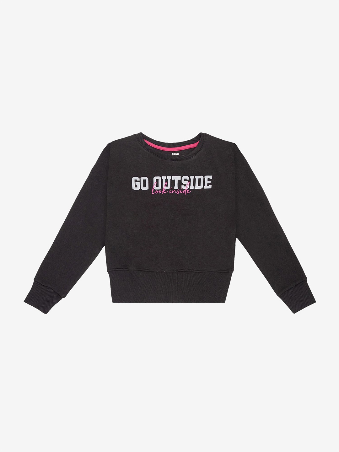 

Bodycare Kids Girls Typography Printed Sweatshirt, Black