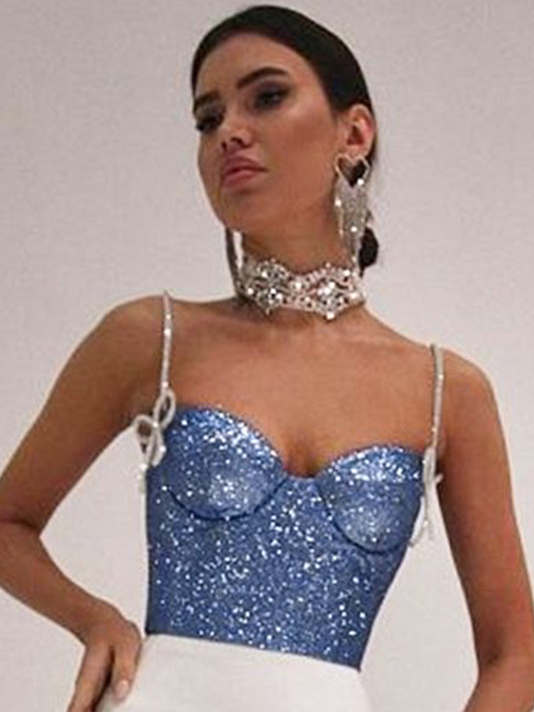 

StyleCast x Revolte Women Embellished Fitted Top, Blue