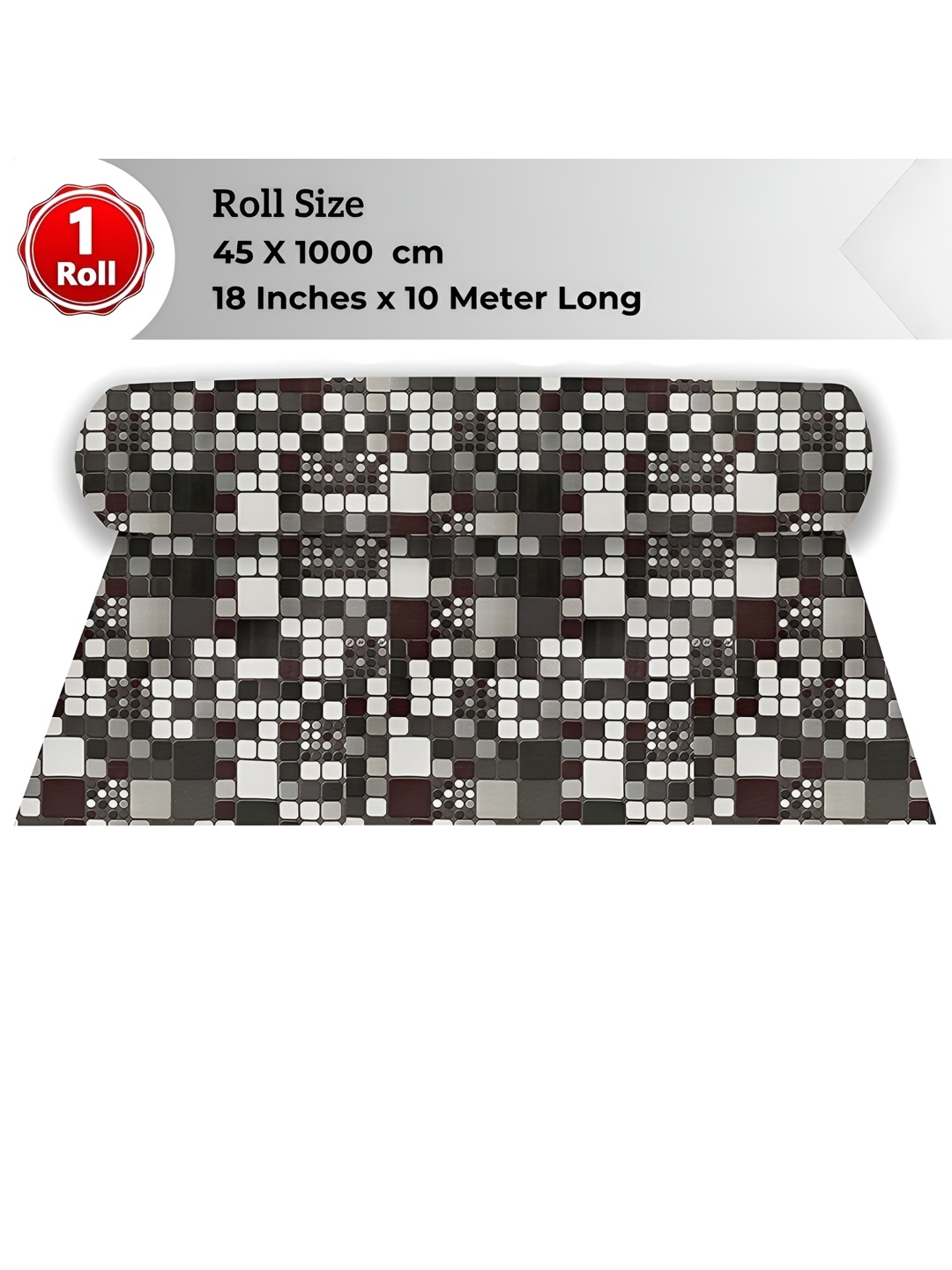 

LooMantha Grey & White Printed Water Resistant Shelf Liner