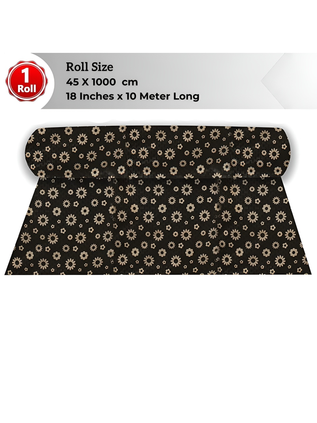 

LooMantha Brown Floral Printed Water Resistant Shelf Liner