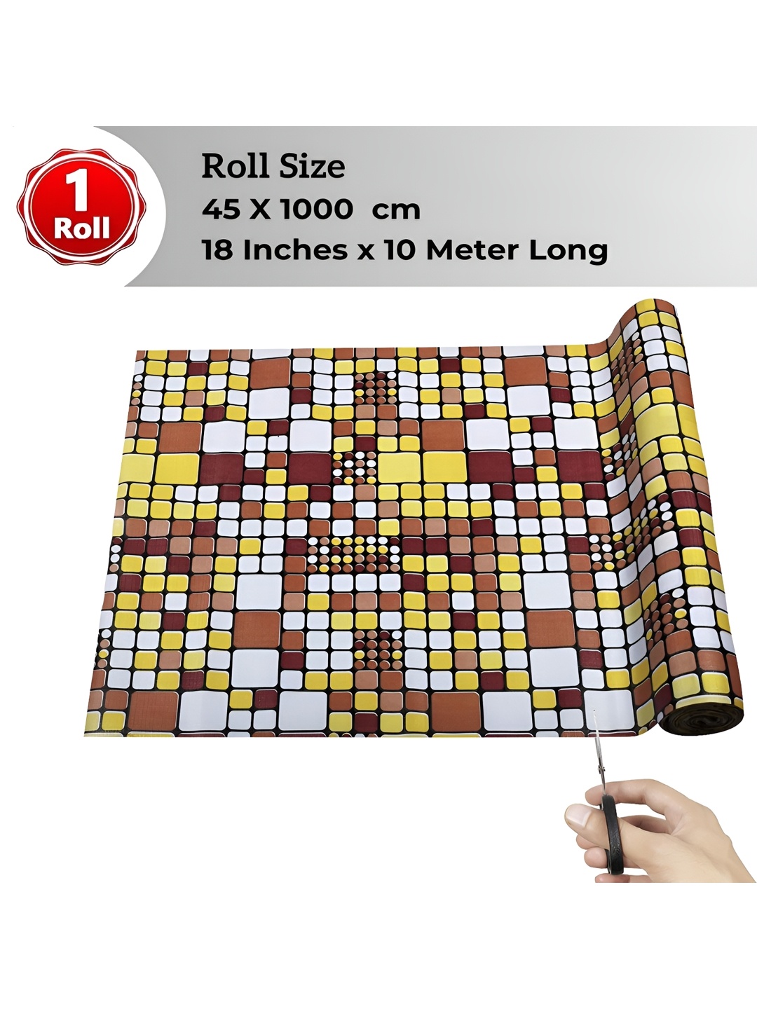 

LooMantha Brown & White Geometric Printed Water Resistant Shelf Liner