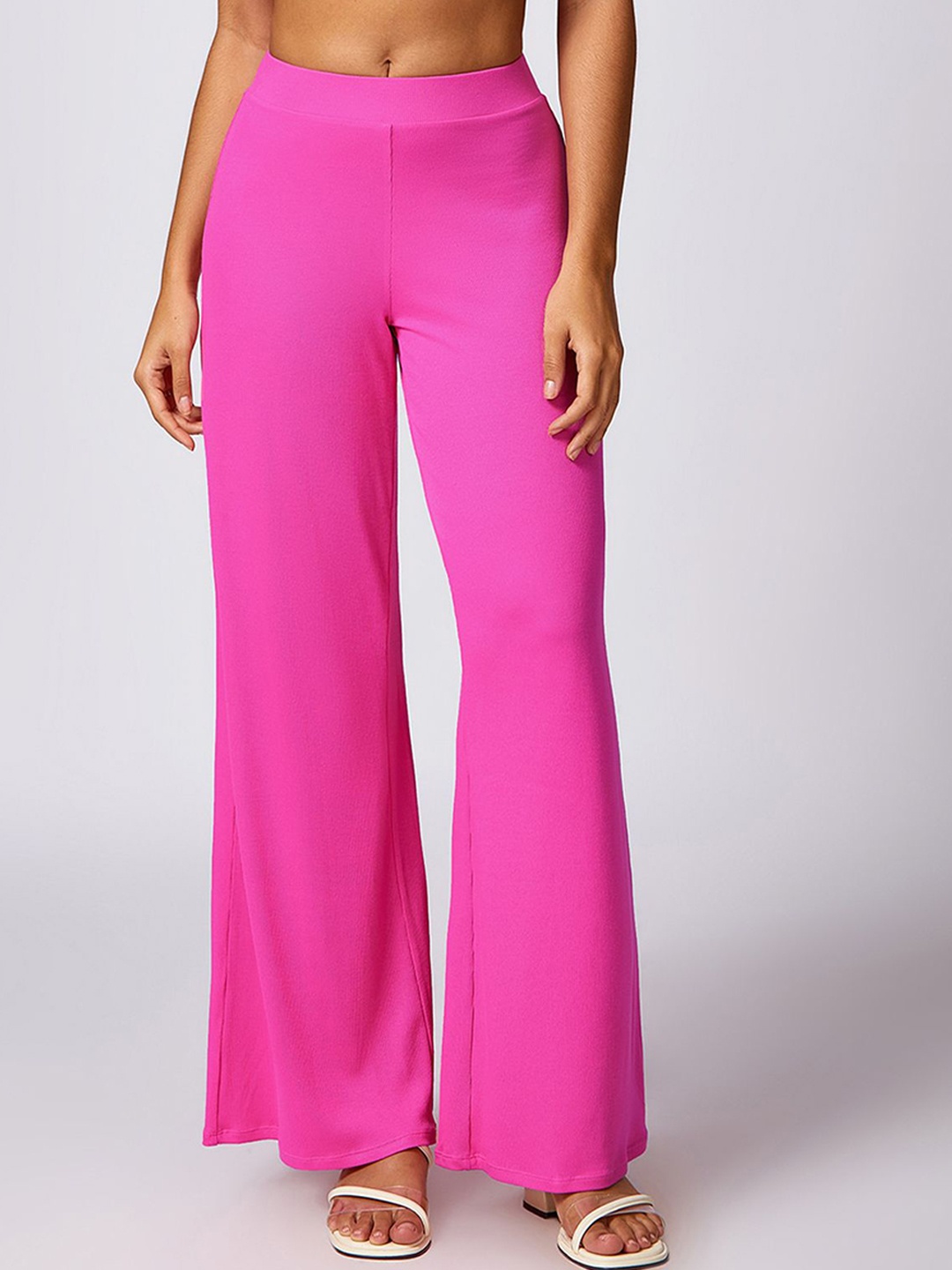 

LULU & SKY High-Rise Sports Wide Leg Trousers, Rose