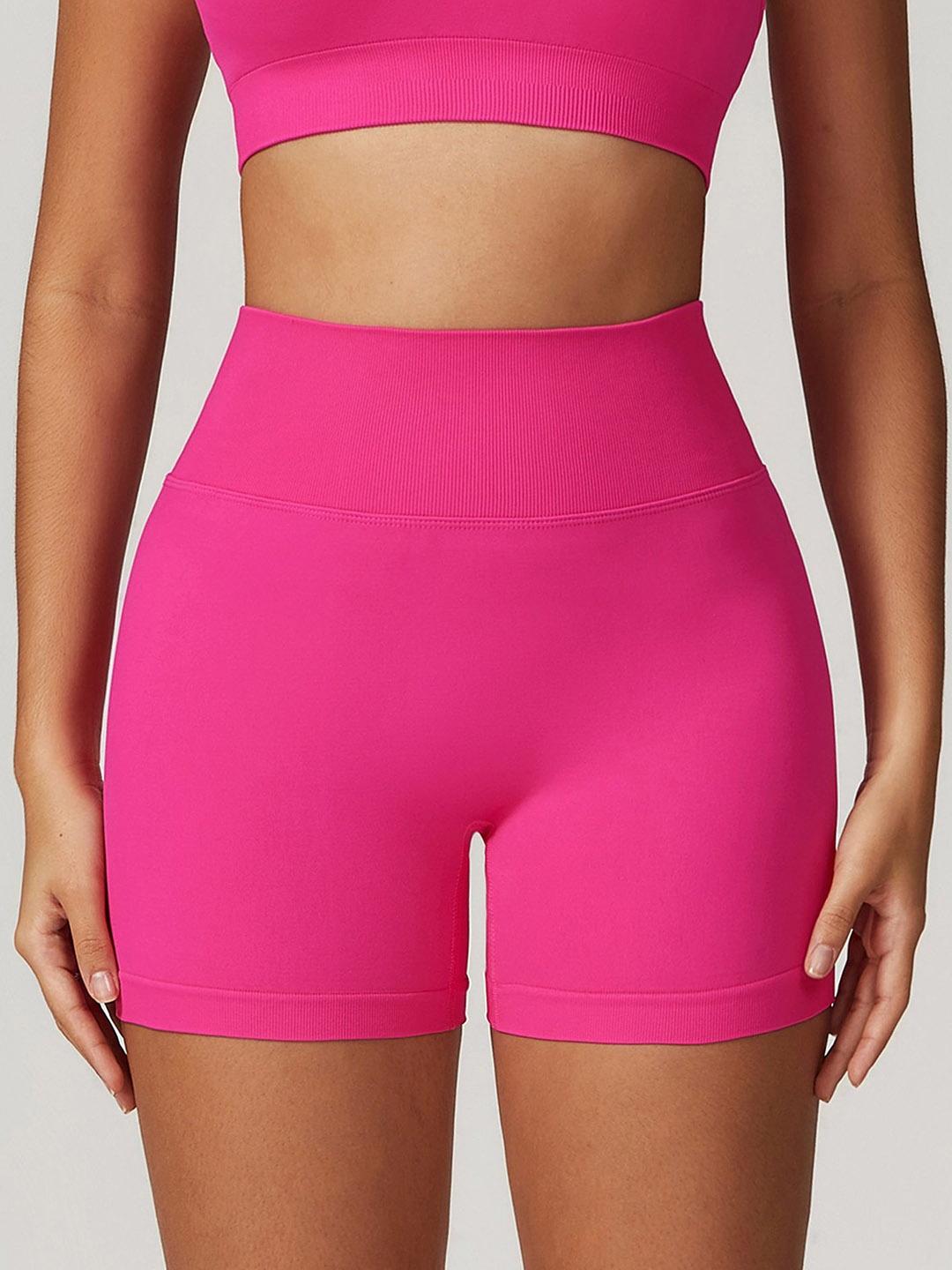 

LULU & SKY Slim Fit High-Rise Sports Shorts, Rose