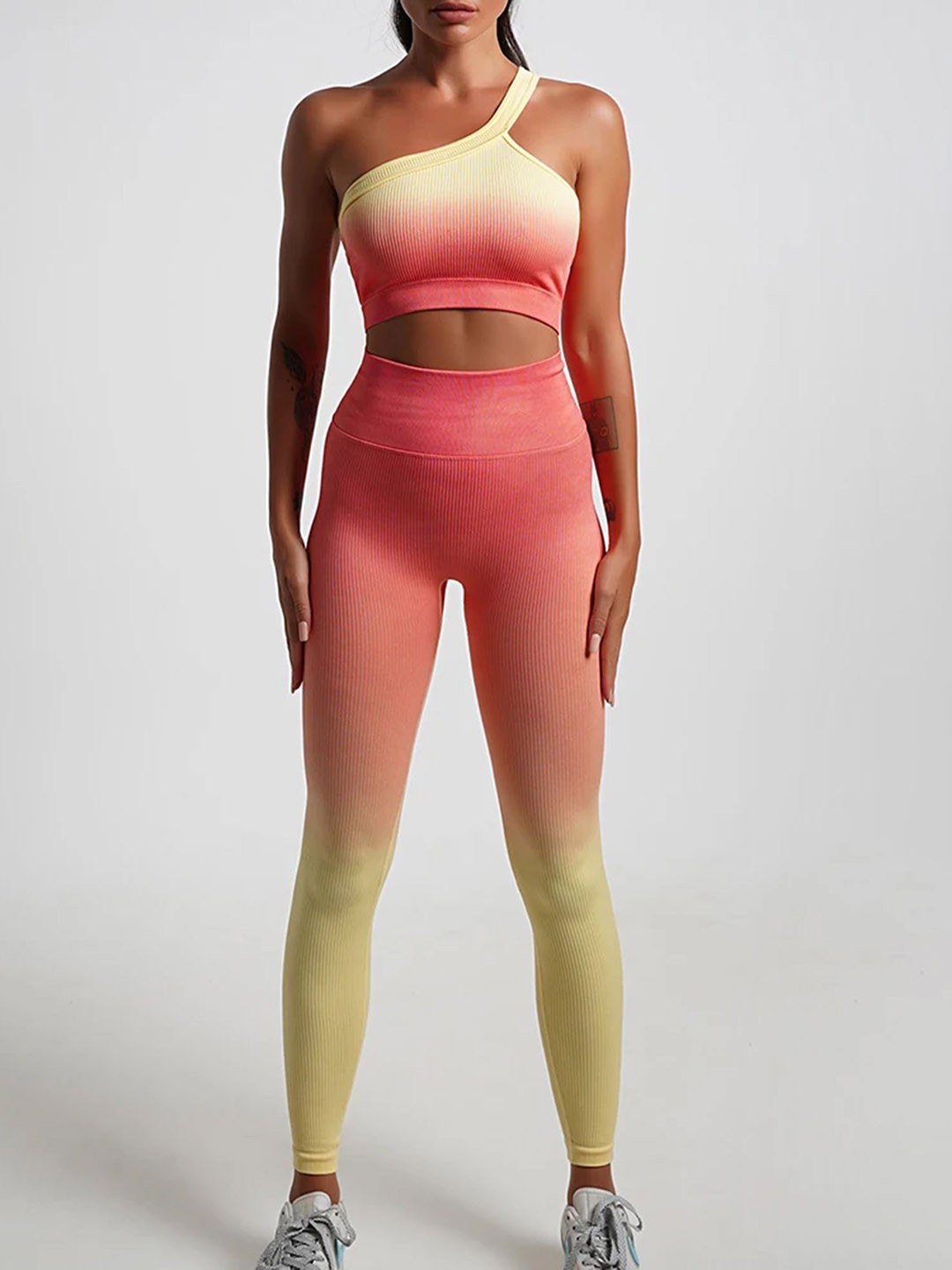 LULU & SKY Women Ombre High Rise Tracksuit, Red
