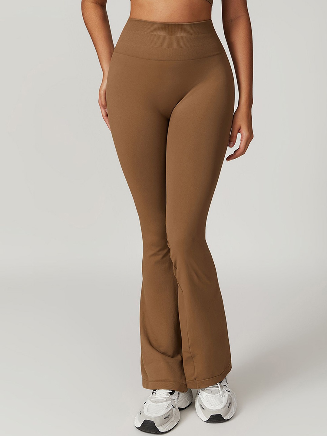 

LULU & SKY High-Rise Bootcut Trousers, Brown