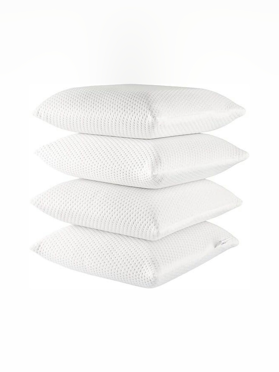 

LA VERNE White 4 Pieces Striped Memory Foam Filled Ultra Soft Square Sleep Pillows